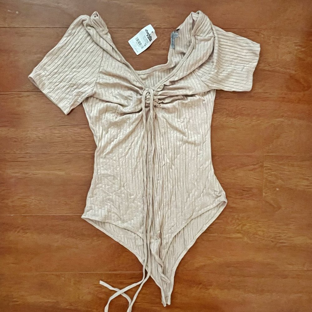 NWT Charlotte Russe Short Sleeve Thong Bodysuit